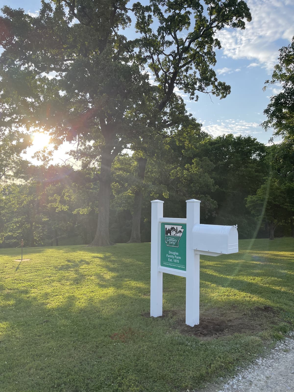 Douglas Family Farm mailbox sign